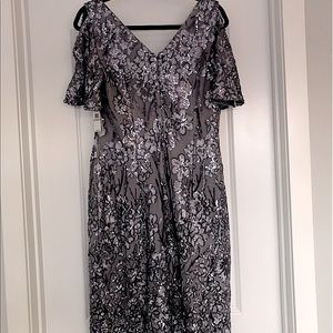 Alex Evenings dress, silver purple color depending on lighting, size 12, NWT